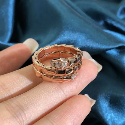 [⭐Spark]SERPENTS DOUBLE ROW DIAMOND RING