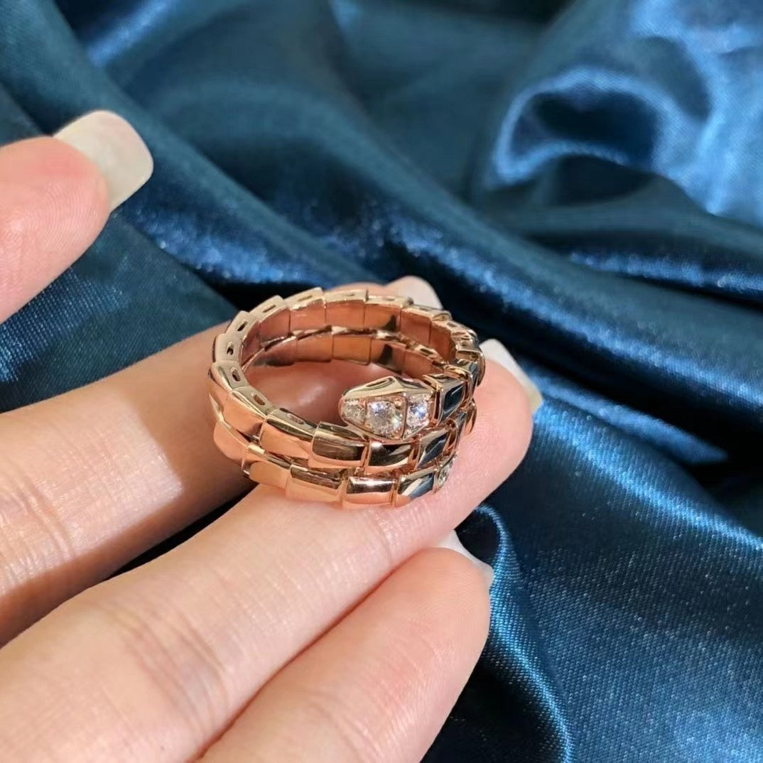 [⭐Spark]SERPENTS DOUBLE ROW DIAMOND RING