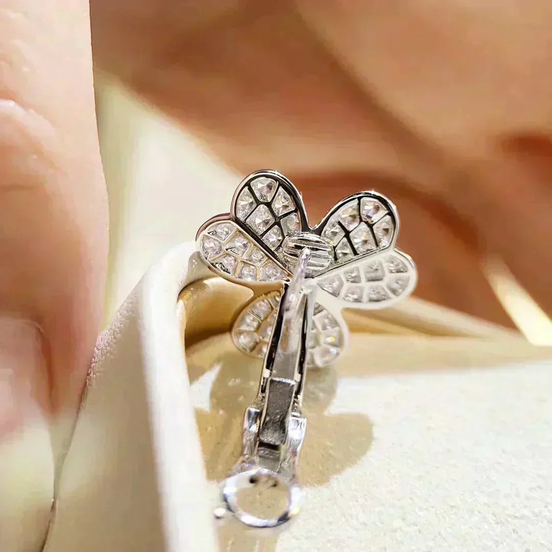 [⭐Spark]CLOVER COMOS DIAMOND EARRINGS SILVER