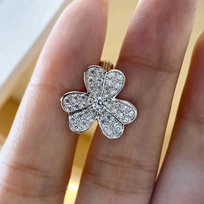 [⭐Spark]CLOVER COMOS DIAMOND EARRINGS SILVER
