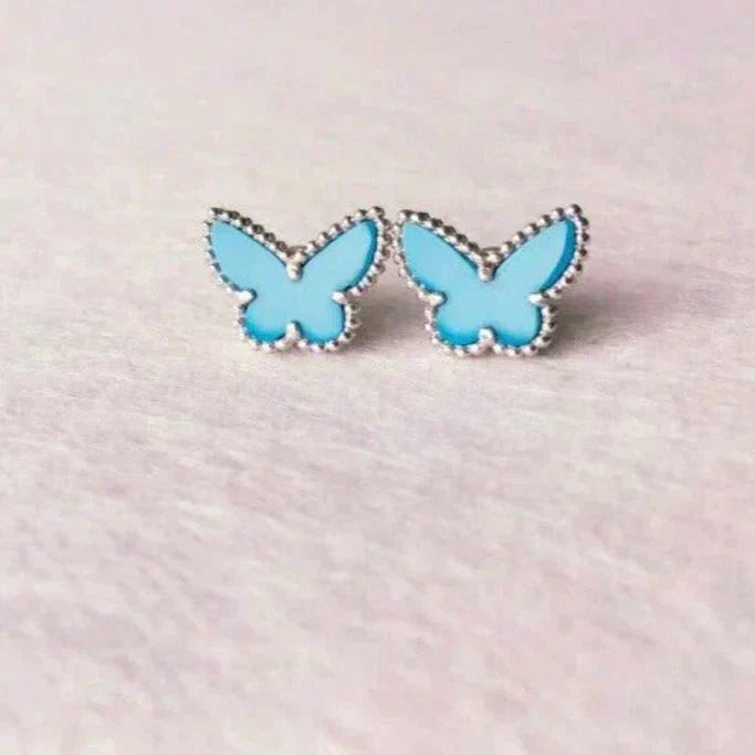 [⭐Spark]BUTTERFLY TURQUOISE EARRINGS SILVER