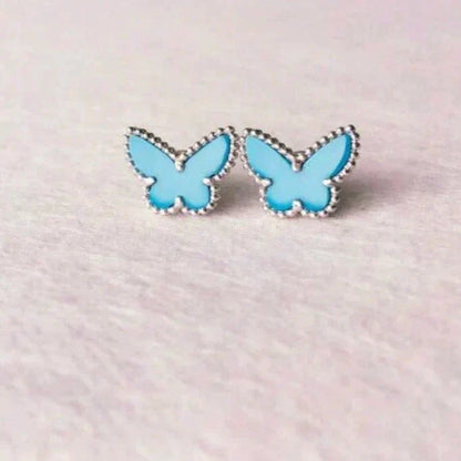 [⭐Spark]BUTTERFLY TURQUOISE EARRINGS SILVER