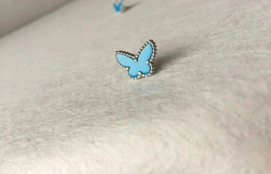 [⭐Spark]BUTTERFLY TURQUOISE EARRINGS SILVER