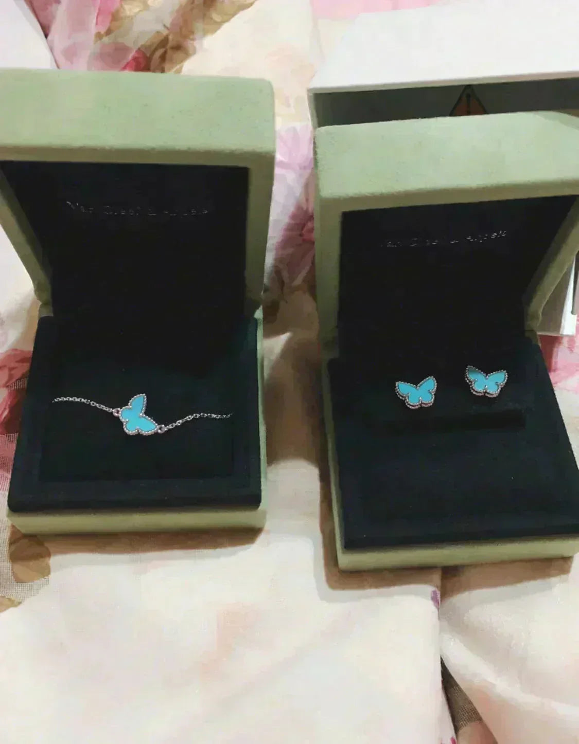 [⭐Spark]BUTTERFLY TURQUOISE EARRINGS SILVER