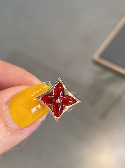 [⭐Spark]STAR AND SUN PINK GOLD CARNELIAN STUD EARRINGS