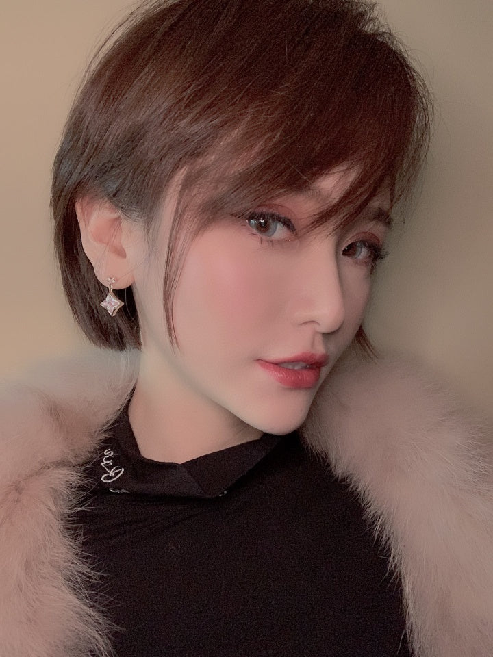 [⭐Spark]DOUBLE STAR PINK GOLD MOP DROP EARRINGS