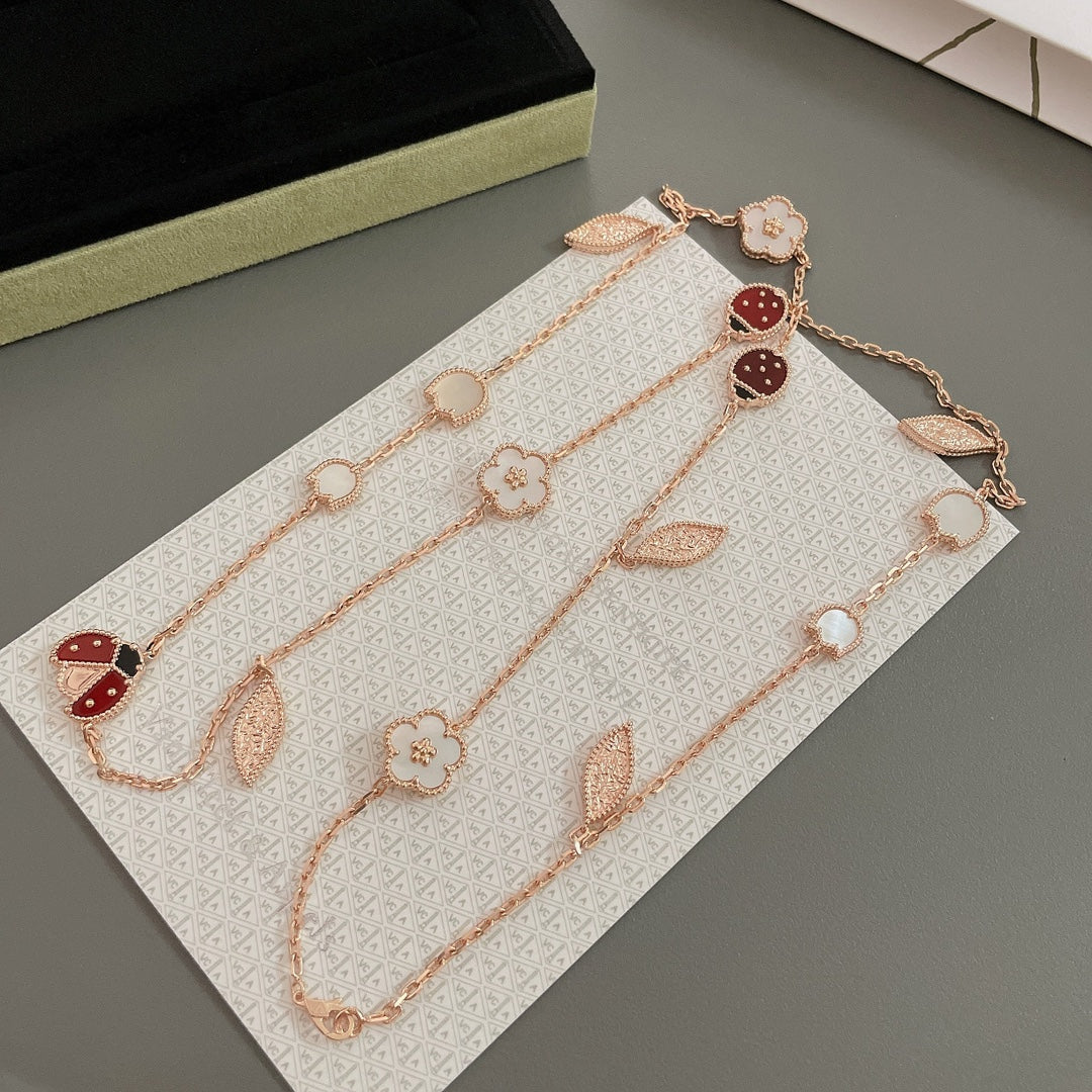 [⭐Spark]LUCKY SPRING 15 MOTIFS ROSE GOLD NECKLACE