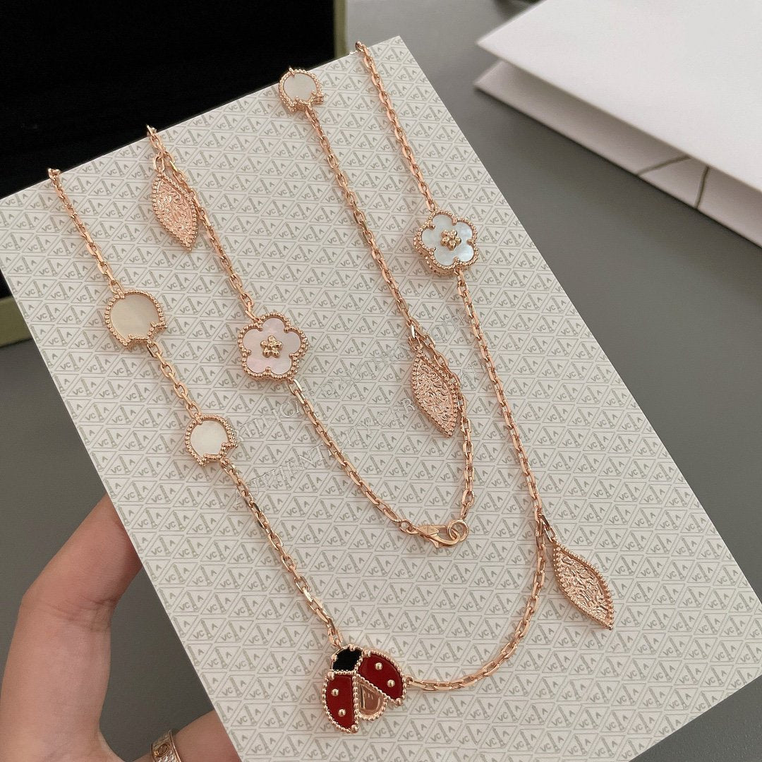 [⭐Spark]LUCKY SPRING 15 MOTIFS ROSE GOLD NECKLACE