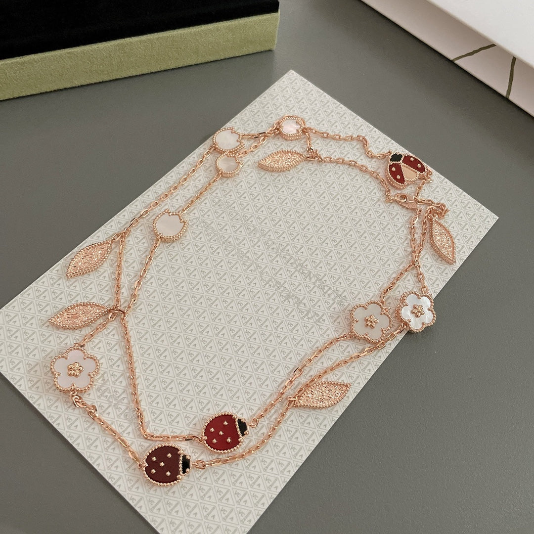 [⭐Spark]LUCKY SPRING 15 MOTIFS ROSE GOLD NECKLACE