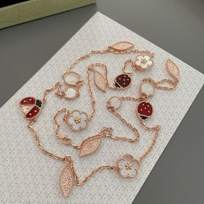 [⭐Spark]LUCKY SPRING 15 MOTIFS ROSE GOLD NECKLACE
