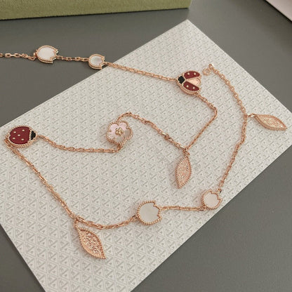 [⭐Spark]LUCKY SPRING 15 MOTIFS ROSE GOLD NECKLACE