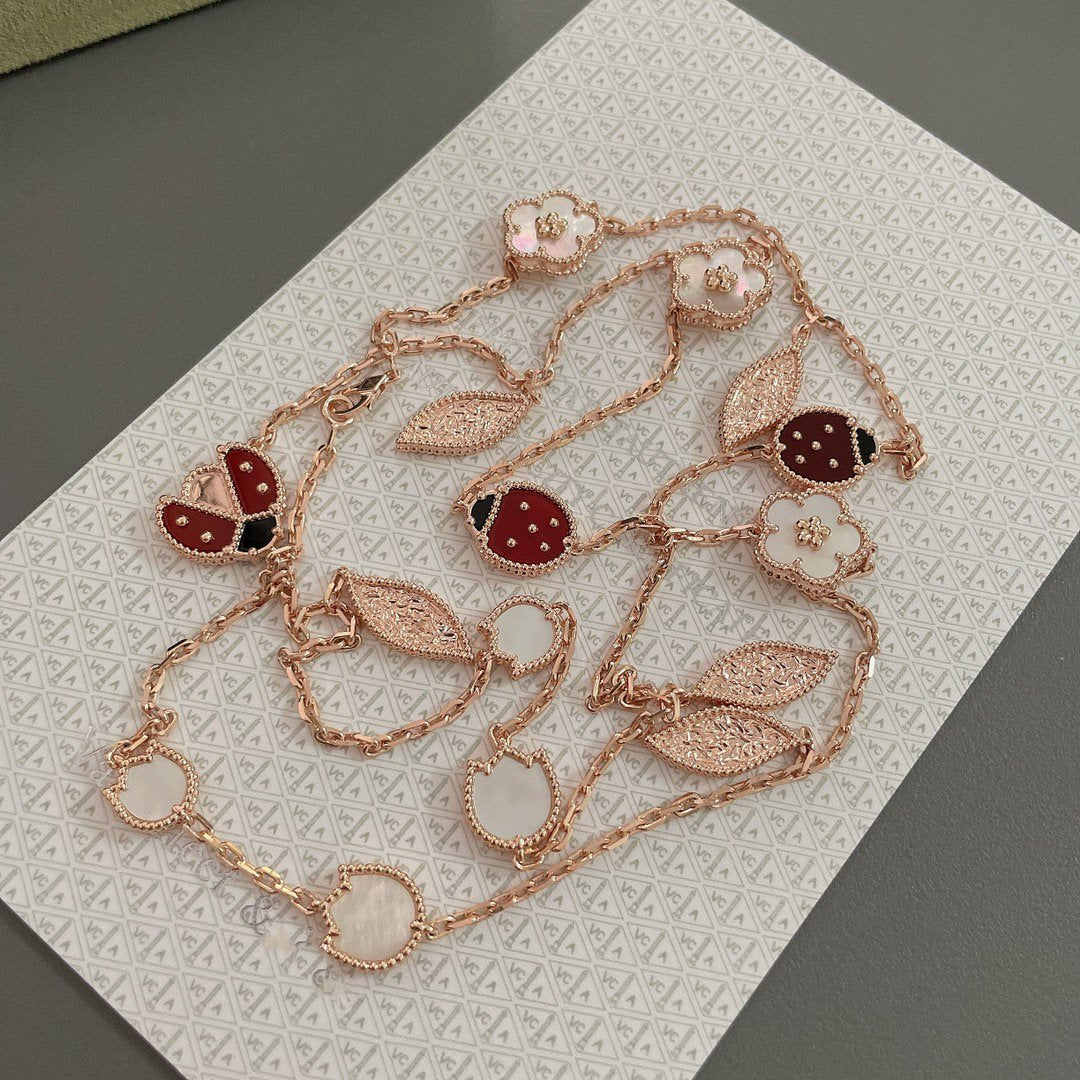 [⭐Spark]LUCKY SPRING 15 MOTIFS ROSE GOLD NECKLACE