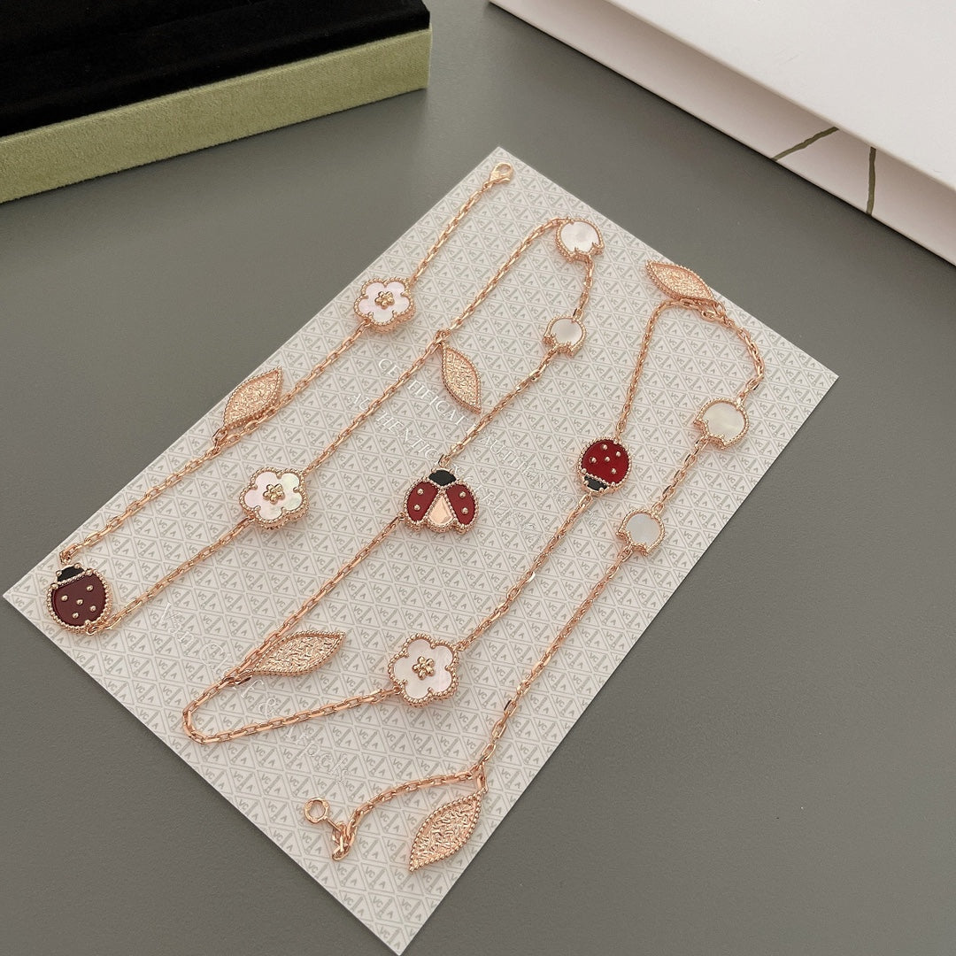[⭐Spark]LUCKY SPRING 15 MOTIFS ROSE GOLD NECKLACE