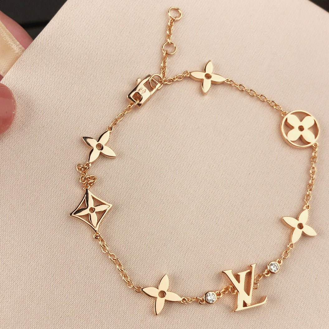 [⭐Spark]STAR AND SUN 7 MOTIFS GOLD BRACELET