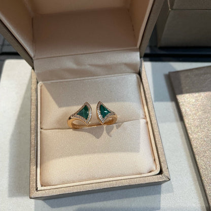 [⭐Spark]DREAM MALACHITE DIAMOND OPEN RING