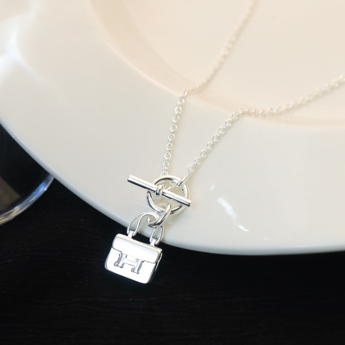 [⭐Spark]POP H PEDANT SILVER NECKLACE