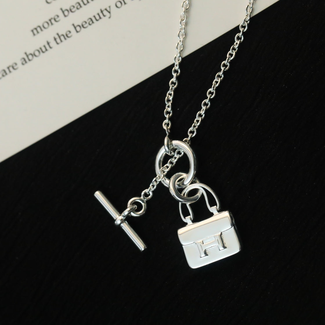 [⭐Spark]POP H PEDANT SILVER NECKLACE