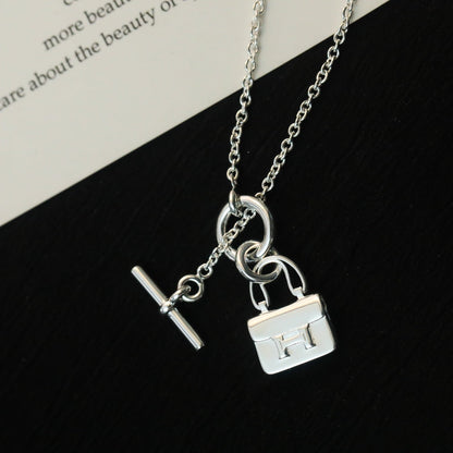 [⭐Spark]POP H PEDANT SILVER NECKLACE