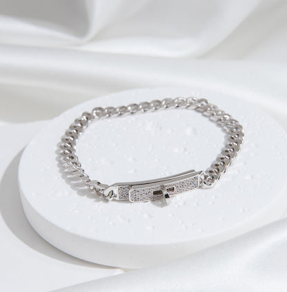 [⭐Spark]KELLY CHAIN SILVER DIAMOND BRACELET