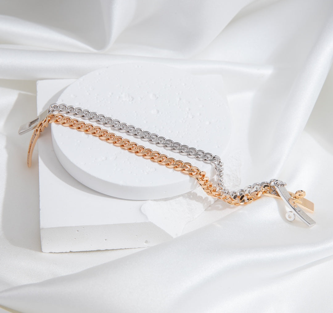 [⭐Spark]KELLY CHAIN SILVER DIAMOND BRACELET