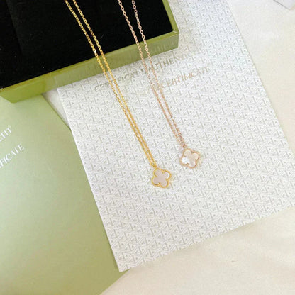 [⭐Spark]CLOVER MINI 9.5MM WHITE MOTHER-OF-PEARL NECKLACE