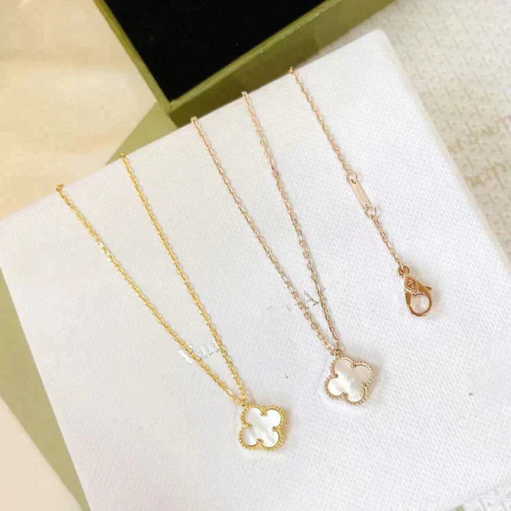 [⭐Spark]CLOVER MINI 9.5MM WHITE MOTHER-OF-PEARL NECKLACE