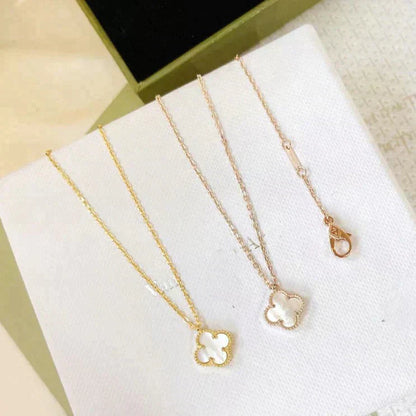 [⭐Spark]CLOVER MINI 9.5MM WHITE MOTHER-OF-PEARL NECKLACE