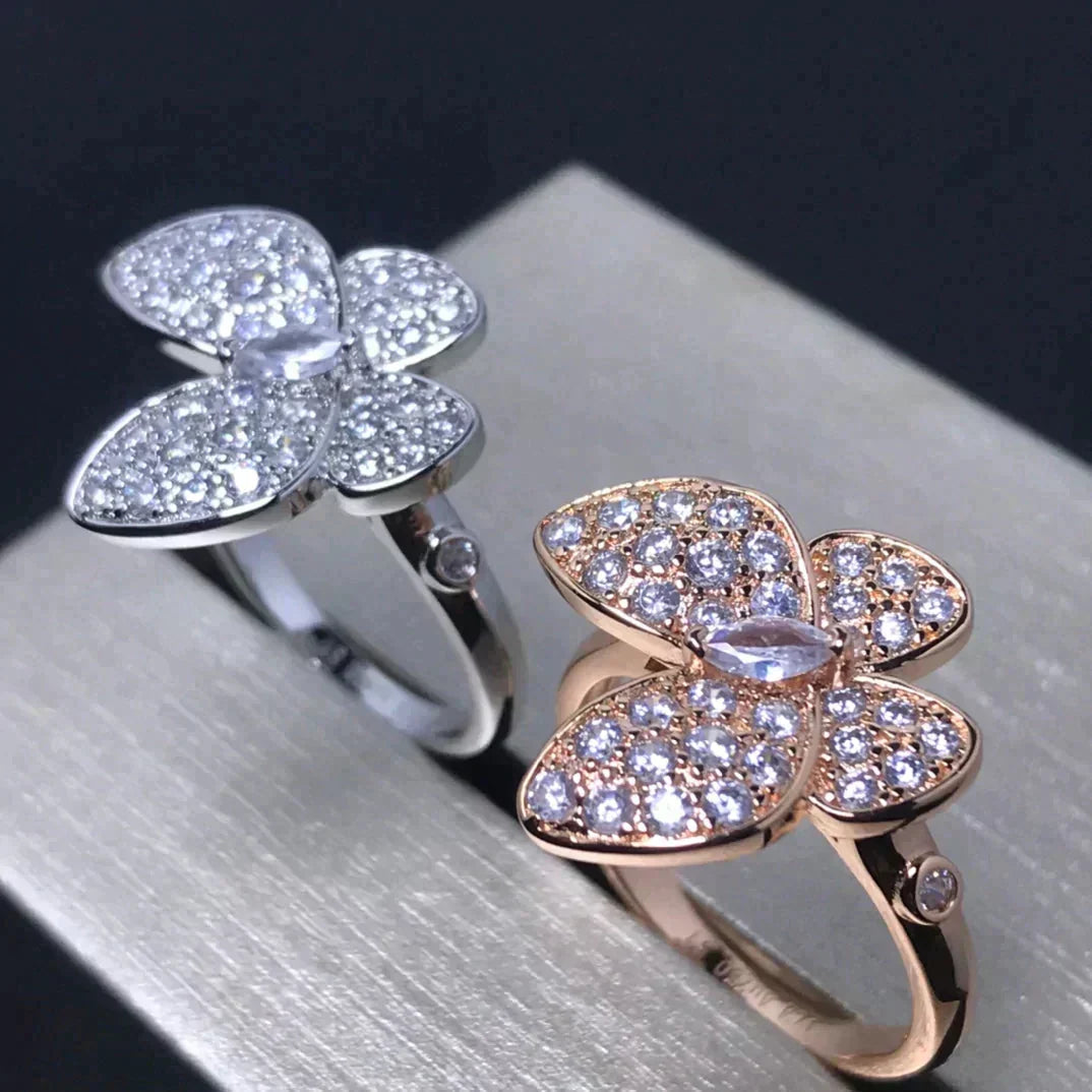 [⭐Spark]BUTTERFLY PINK GOLD DIAMOND RING