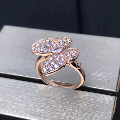 [⭐Spark]BUTTERFLY PINK GOLD DIAMOND RING