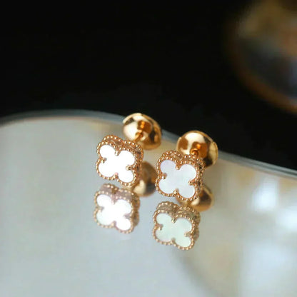 [⭐Spark]CLOVER MINI 9.5MM WHITE MOP EARRINGS