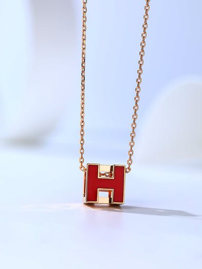 [⭐Spark]H CAGE PINK GOLD NECKLACE
