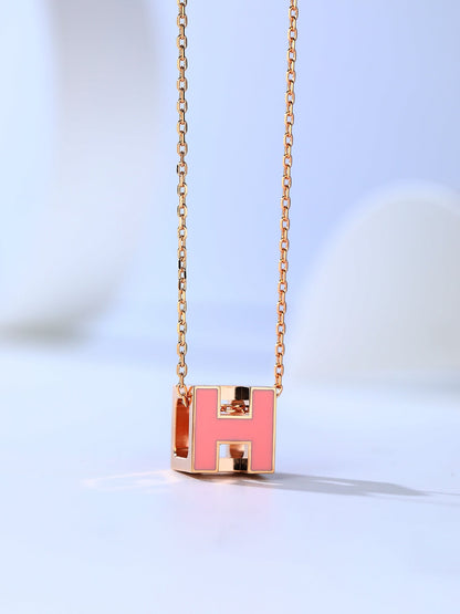 [⭐Spark]H CAGE PINK GOLD NECKLACE