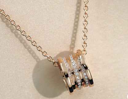 [⭐Spark]ZERO 1 PINK GOLD DIAMOND NECKLACE