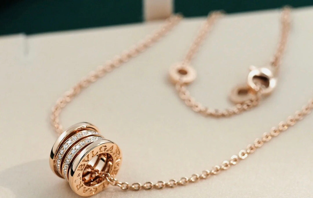 [⭐Spark]ZERO 1 PINK GOLD DIAMOND NECKLACE