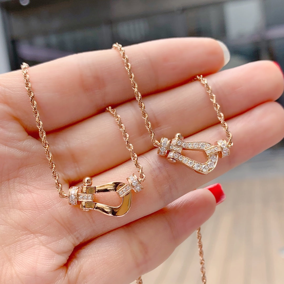 [⭐Spark]FORCE 10 PINK GOLD DIAMOND NECKLACE
