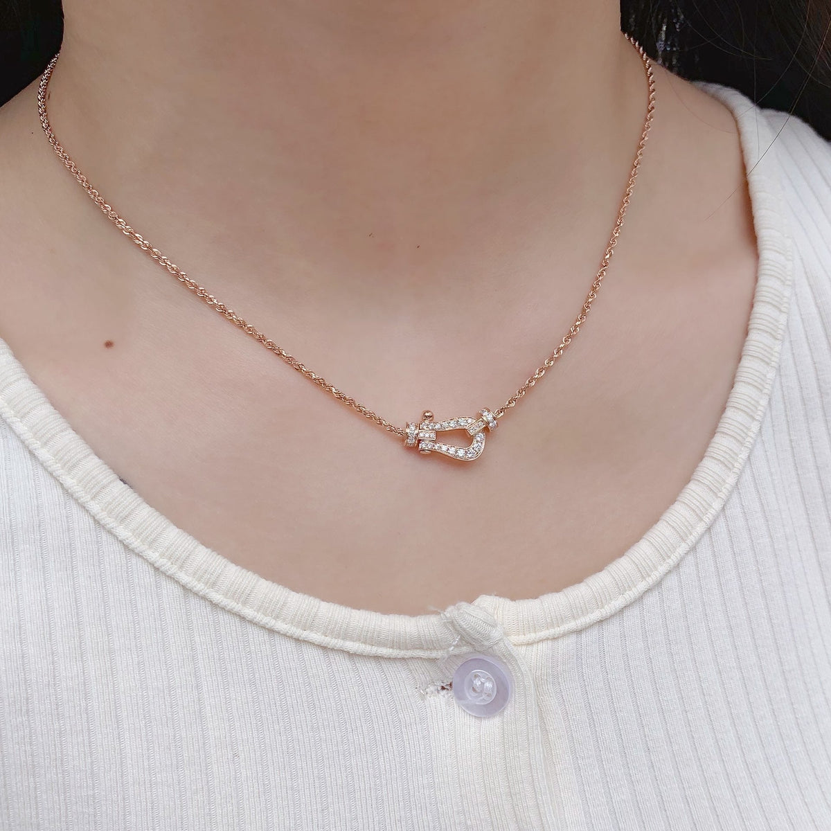 [⭐Spark]FORCE 10 PINK GOLD DIAMOND NECKLACE