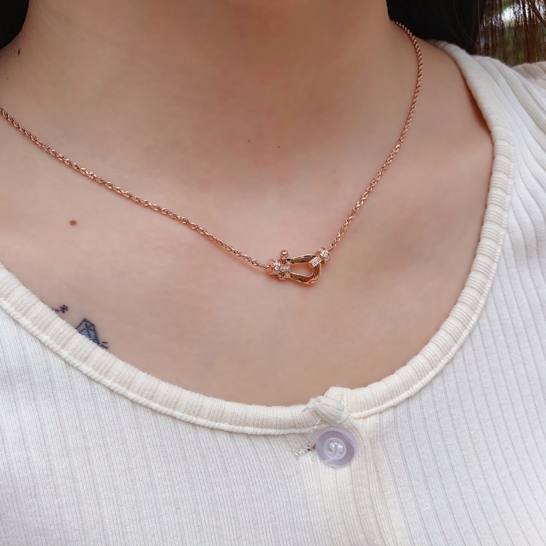 [⭐Spark]FORCE 10 PINK GOLD DIAMOND NECKLACE