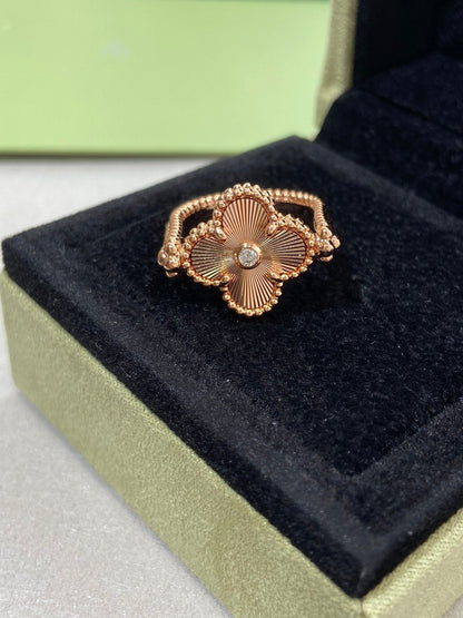 [⭐Spark]CLOVER RIVERSIBLE ROSE GOLD RING