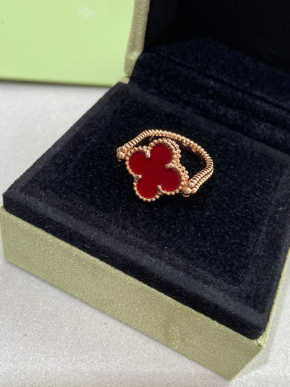 [⭐Spark]CLOVER RIVERSIBLE ROSE GOLD RING