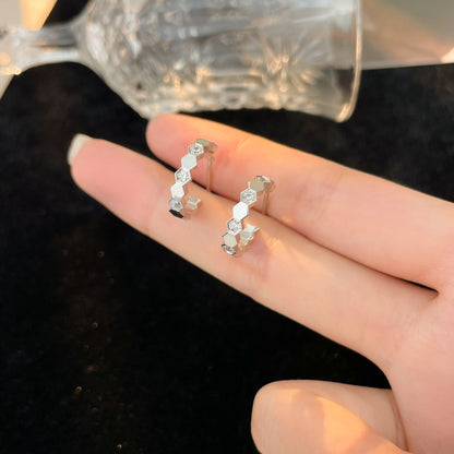 [⭐Spark]BEE LOVE DIAMOND HOOP EARRINGS