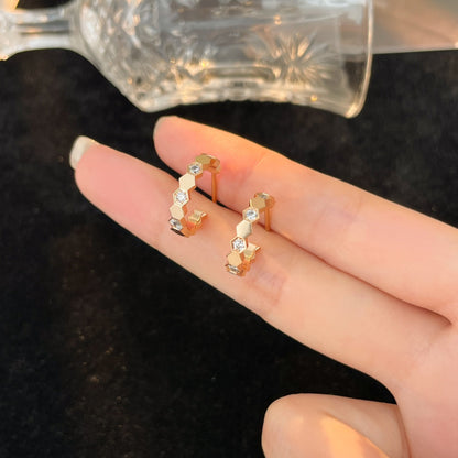 [⭐Spark]BEE LOVE DIAMOND HOOP EARRINGS