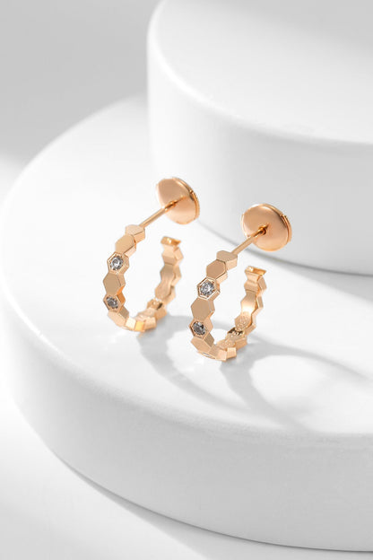 [⭐Spark]BEE LOVE DIAMOND HOOP EARRINGS