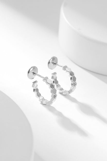 [⭐Spark]BEE LOVE DIAMOND HOOP EARRINGS