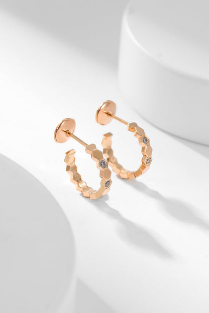 [⭐Spark]BEE LOVE DIAMOND HOOP EARRINGS