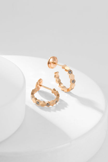 [⭐Spark]BEE LOVE DIAMOND HOOP EARRINGS