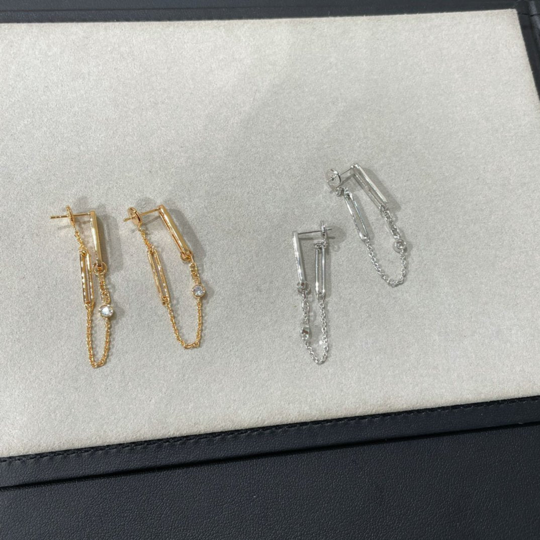 [⭐Spark]CHAINE CHAOS DIAMOND DROP EARRINGS