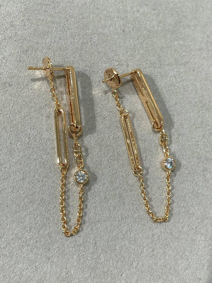 [⭐Spark]CHAINE CHAOS DIAMOND DROP EARRINGS