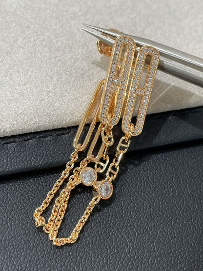 [⭐Spark]CHAINE CHAOS DIAMOND DROP EARRINGS