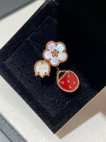 [⭐Spark]LUCKY 3 MOTIF ROSE GOLD RING
