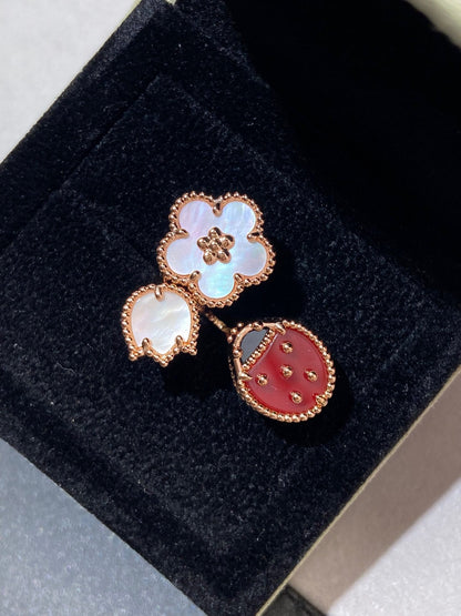 [⭐Spark]LUCKY 3 MOTIF ROSE GOLD RING